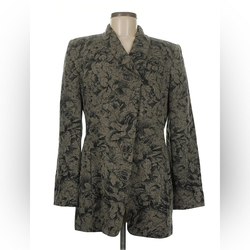 Floral Black Tan Blazer Jacket